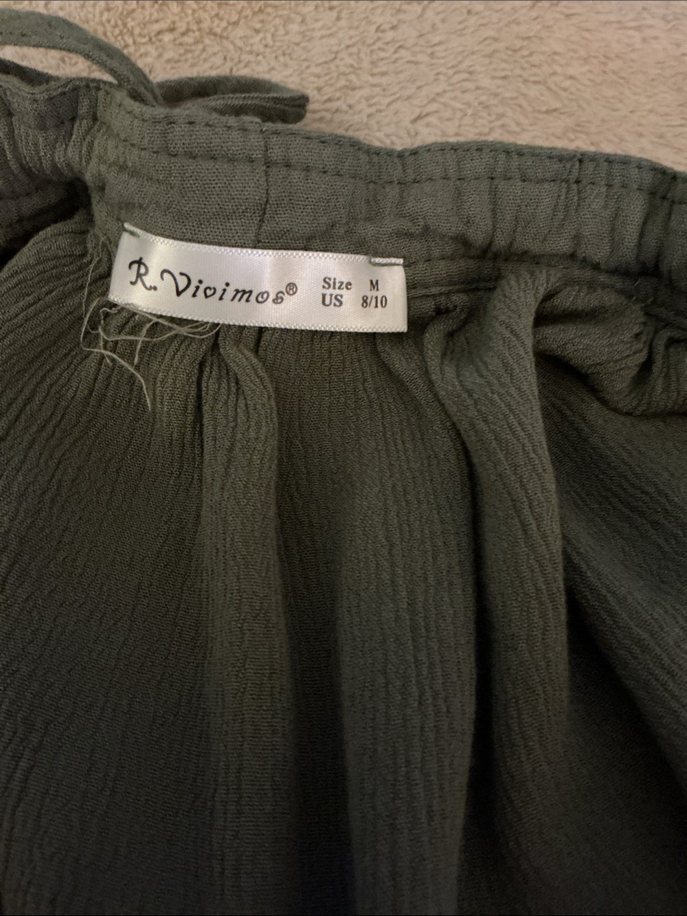 Olive Green Ruffle Maxi Dress - Picture 6 of 7